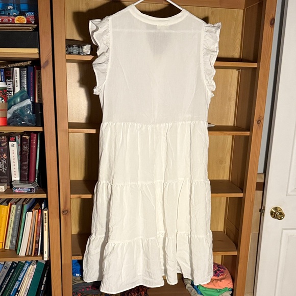 Entro White Ruffle Sleeve Tiered Dress - Picture 3 of 3